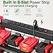 NRCUWI Garden Power Tool Organizer, Heavy Duty Tools Storage Rack Wall Mount with Charging Station, 3 Layers Yard Tool Shelf Drill Holder for Ryobi Tools - Ideal for Garage, Workshop