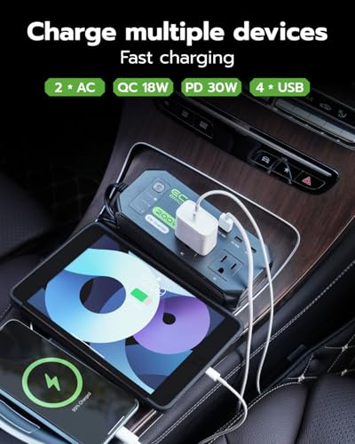 200W Car Power Inverter DC 12V to 110V AC, 30W USB-C & 18W USB-A Fast Charging - image 4