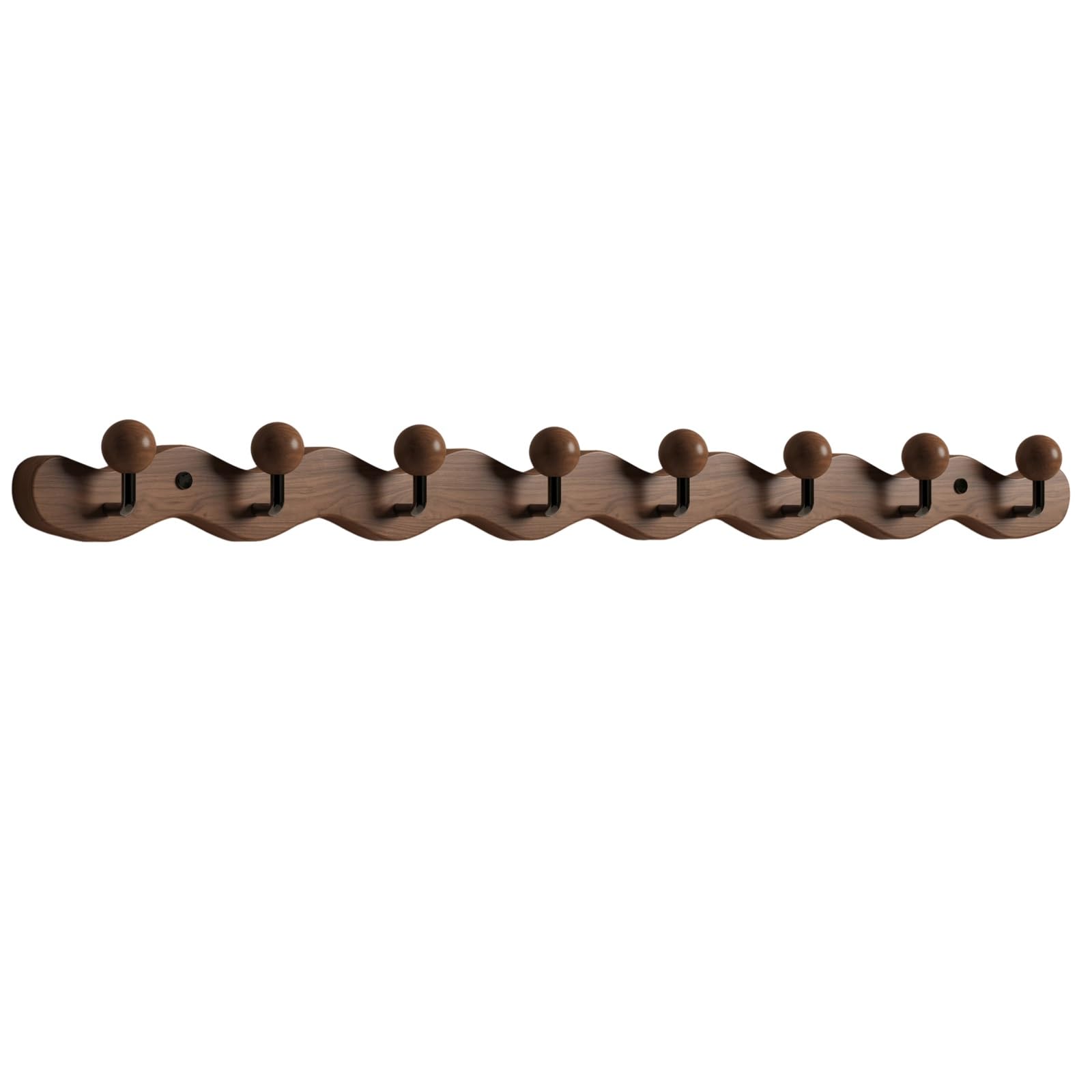 Ltsrll Walnut Rustic Wall-Mounted Coat Rack Hooks For Bathroom Closet Entryway