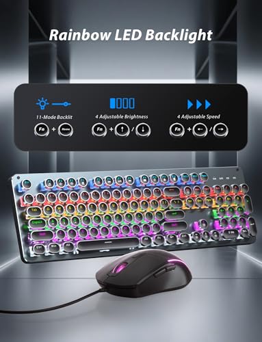 Clavier mécanique 104 touches interrupteurs bleus Taiahiro avec rétroéclairage RVB - 5