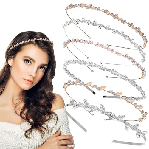Couronne de cheveux qui tient en place : bandeau de mariage Hohopeti en alliage et cristaux
