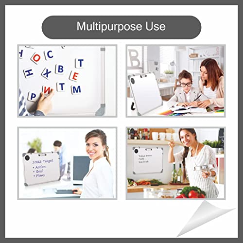 Image of Eduway Non-Magnetic Dry Erase 1.5x2 Feet White Board with Stand | Standing Whiteboard | Table Top with Paper Clip for Study, Memo, to Do List, with 1 Marker Pen, 1 Duster, (40x60 Cms).