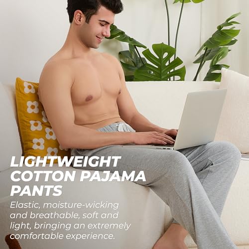 U2SKIIN Mens Cotton Pajama Pants Soft Lightweight Lounge Sleep Pj Bottoms with Pockets and Button Fly4