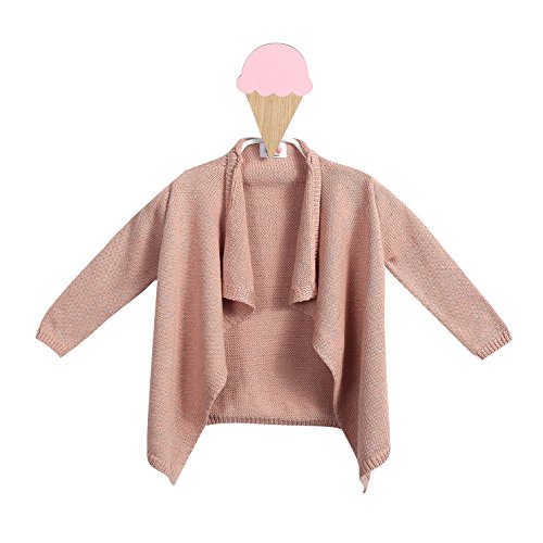 Girls Draped Knit Cardigan, Pink- 2-4 Years