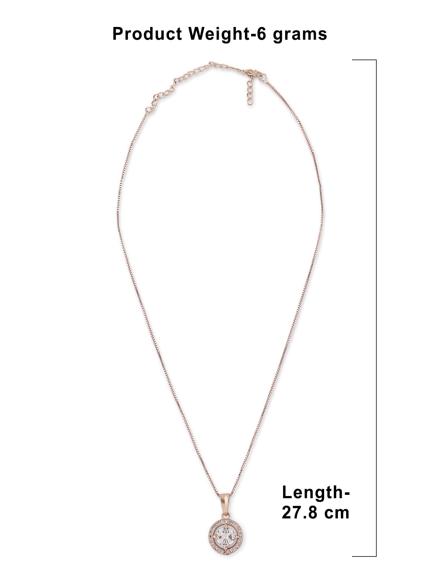 CZ Embellished Pendant & Chain - Women