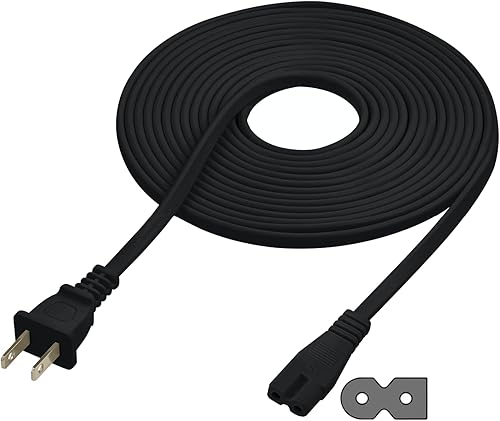 Cable de alimentación polarizado extralargo de 25 pies compatible con pantallas inteligentes Vizio, Insignia, JVC TV LED Smart Screens y Vizio Sound
