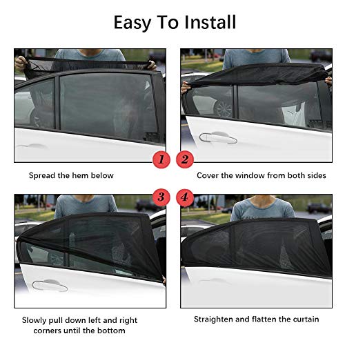 Goldflower Car Window Shade, 2 Pack Car Back Window Sun Shade, And Privacy Protect For Toddler Kids Baby Adult, Double Layer Design (Medium 39"X19") #TOP3