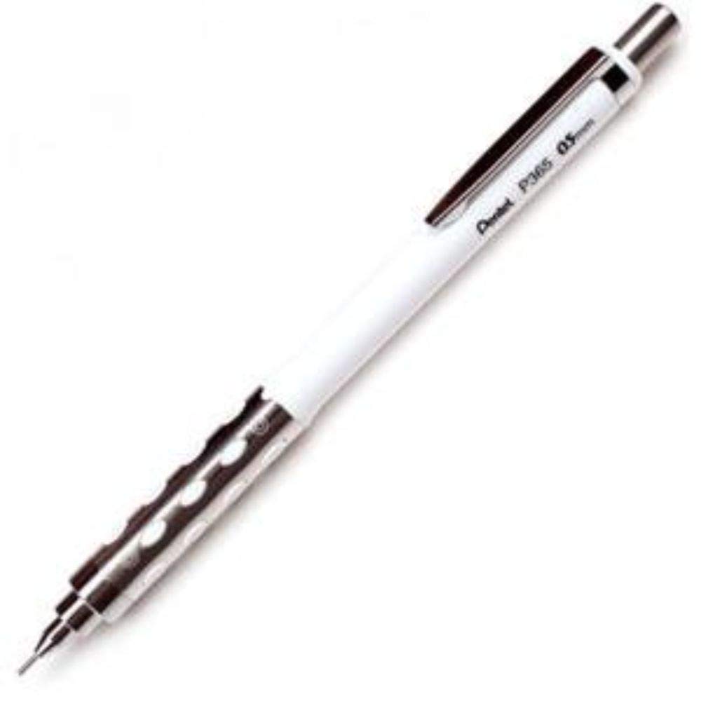 Pentel Cushi Mechanical Pencil, 0.5 mm Tip Size, White