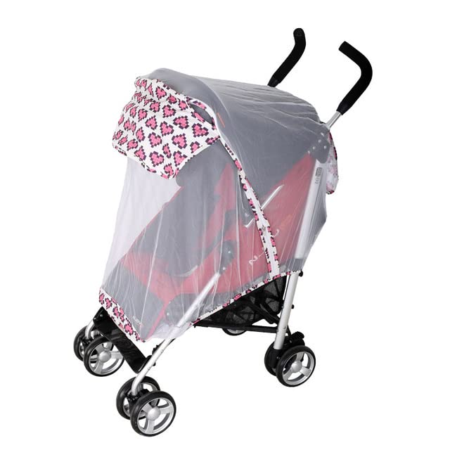 Wonderkids universal mosquito net for baby ѕtrо||еr multifunction portable whole cover tent accessories for ѕtrо||еr (pink love)