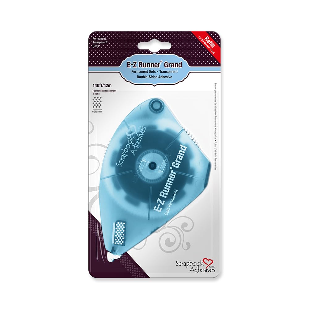 SCRAPBOOK ADHESIVES by 3L Scrapbook Adhesives Perm, E-Z Runner Grand Refill Permanent Dots, Clear (01254-4)