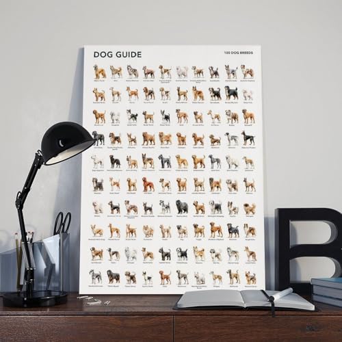UTGN Poster auf Leinwand, Motiv 100 Hunderassen, 50 x 75 cm