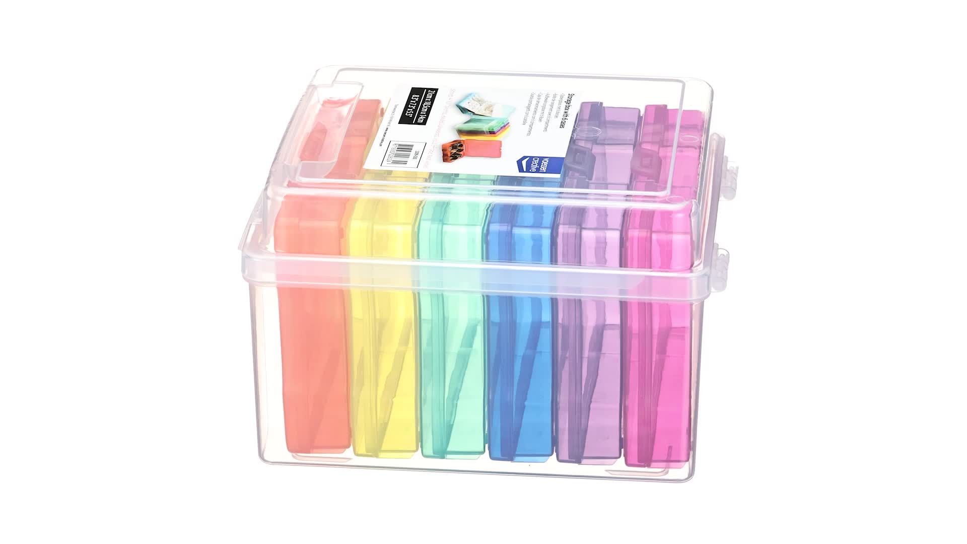 Scatola Portaoggetti Con 16 Barattoli Colorati - Organizer Per Accessori Fai Da Te, Cucito E Piccoli Oggetti - Foto 4