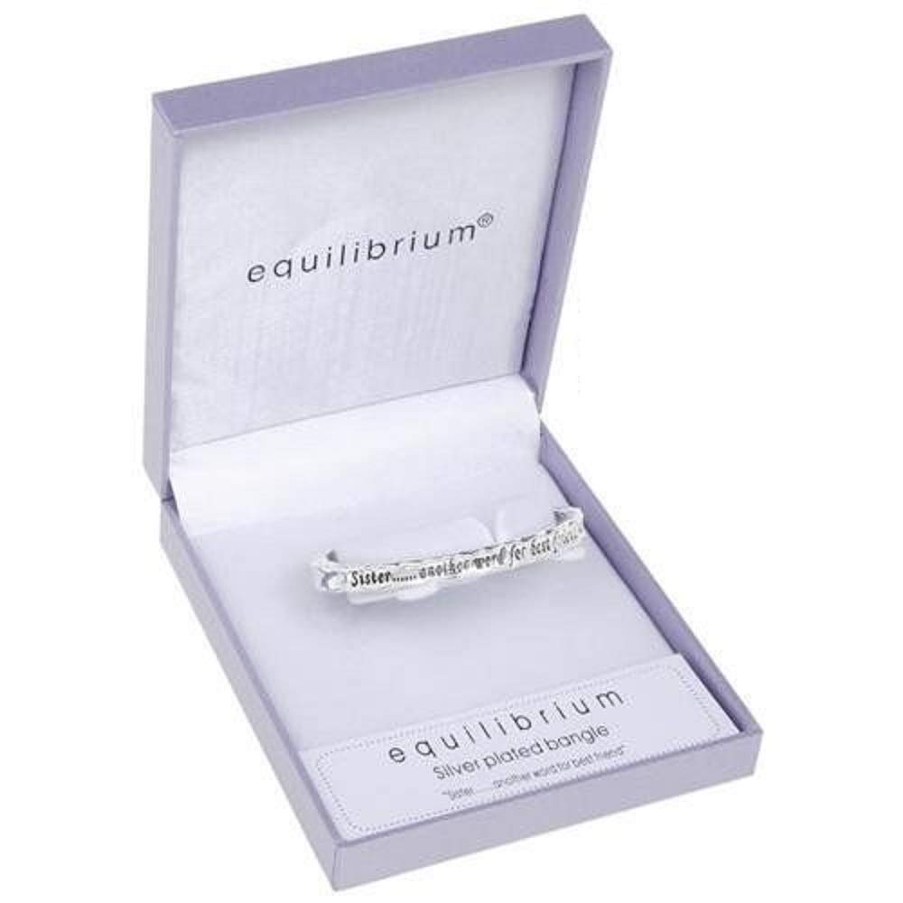 Equilibrium Silver Plated Bangle - Sister..Another Word For Best Friend