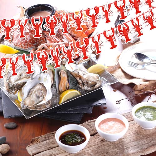 Image of 5 Pcs Paper Pennant Banner Triangle Flags with Double Sided Printing Triangle Paper Flag for School Decoration Party Hanging Classroom Decoration (Crawfish)