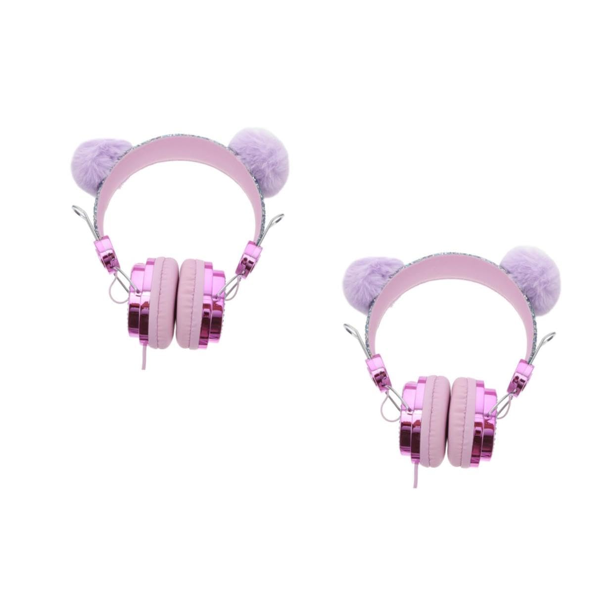 UKCOCO 2 Pièces Écouteurs Casque pour Enfants Casque Audio Filaire Casque De Lumière LED Casque Filaire avec Micro Casques De Moniteur De Casque Licorne Fille Abdos dans L'oreille