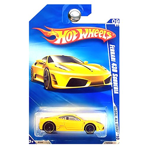 Hot Wheels 2010-127 Ferrari 430 Scuderia YELLOW Global All Stars 1:64 Scale