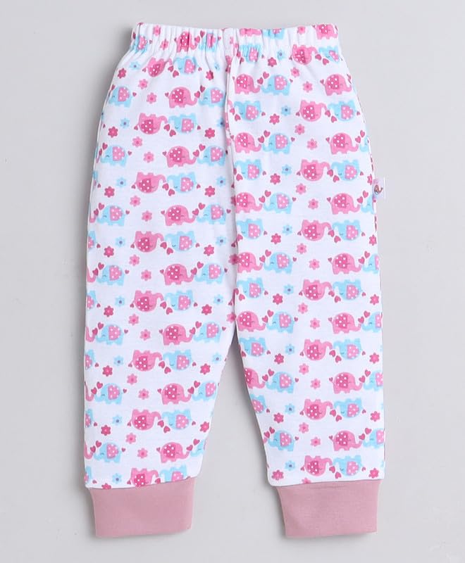 Image of BUMZEE White & Off White Full Length Girls Pyjamas Pack Of 4 (Peb8829)