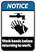 NMC NGA7R, Sign"Notice - Wash Hands Before." (Pack of 50 pcs)