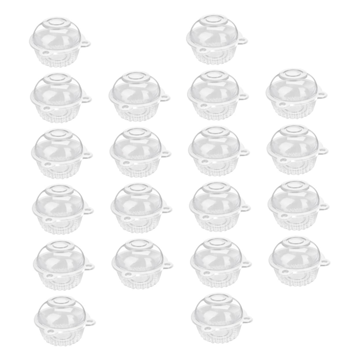 Cabilock 50pcs Portable Cupcake Storage Boxes Lids Design Food Containers for Weddings Parties Showers and Festivals for Presenting Your Treats