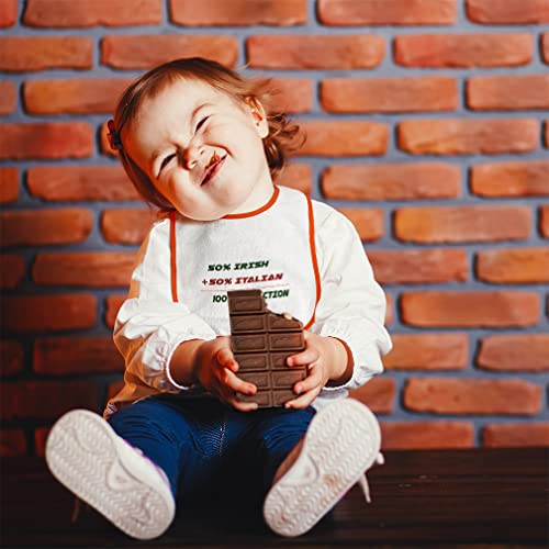 Toddler & Baby Bibs Burp Cloths Pride 50% Irish Italian 100% Perfection Cotton Baby Items for Baby Girl & Boy White Red Design Only3