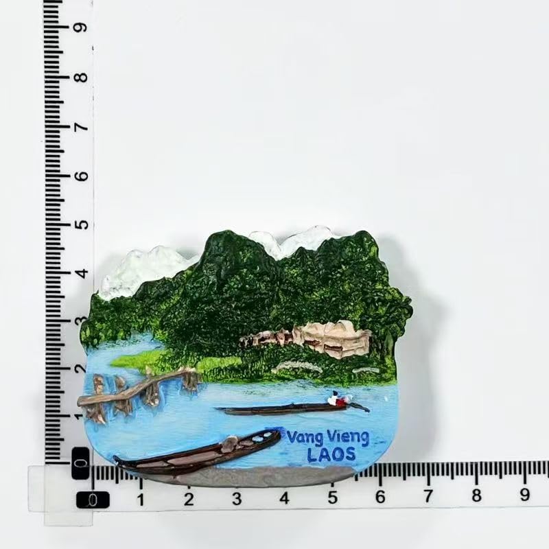 Imán de Resina 3D Vang Vieng Laos 6.5 x 5.0 cm miniatura 1