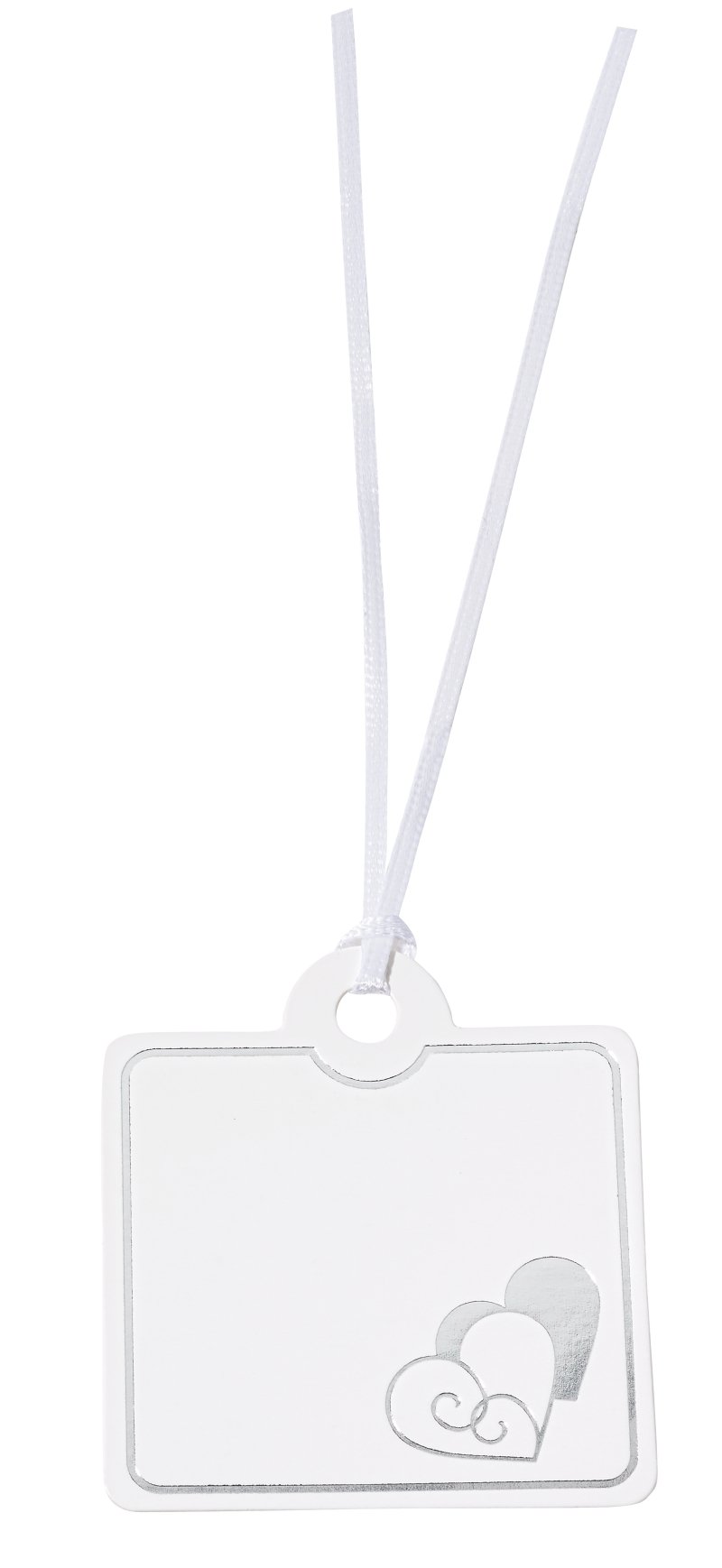 CreApop® Gift Tag Hearts 6 pieces, silver, 5 x 5 cm
