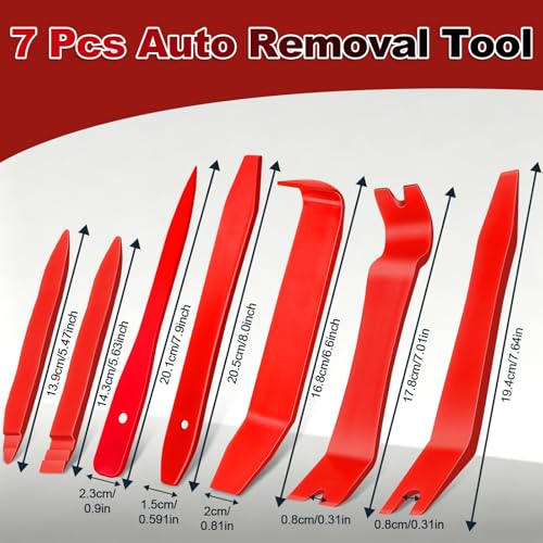 Image of Keze 8 Pcs Auto Trim Removal Tool Kit with Non-Scratch Plastic Pry Tool & Fastener Clip Removal Tool Set for Car Panel Dashboard Door Clips and Upholstery Trim-Red