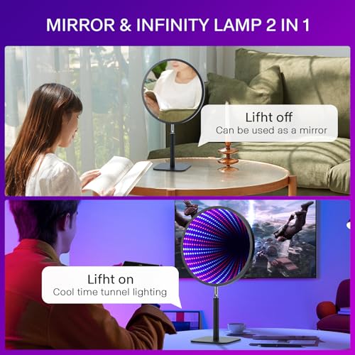 Sencu JZD-01 Rgb Color Changing Lights, Led Lights For Bedroom Living Room Cozy Mood Ambient Lighting, Infinity Mirror Gamer Lamp Gaming Desk Accessories Decor Cool Gifts thumb #3