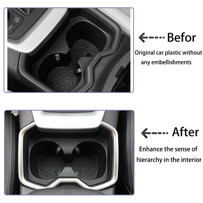 Cubierta Portavasos Interior Matte Silver para Toyota RAV4 miniatura 4