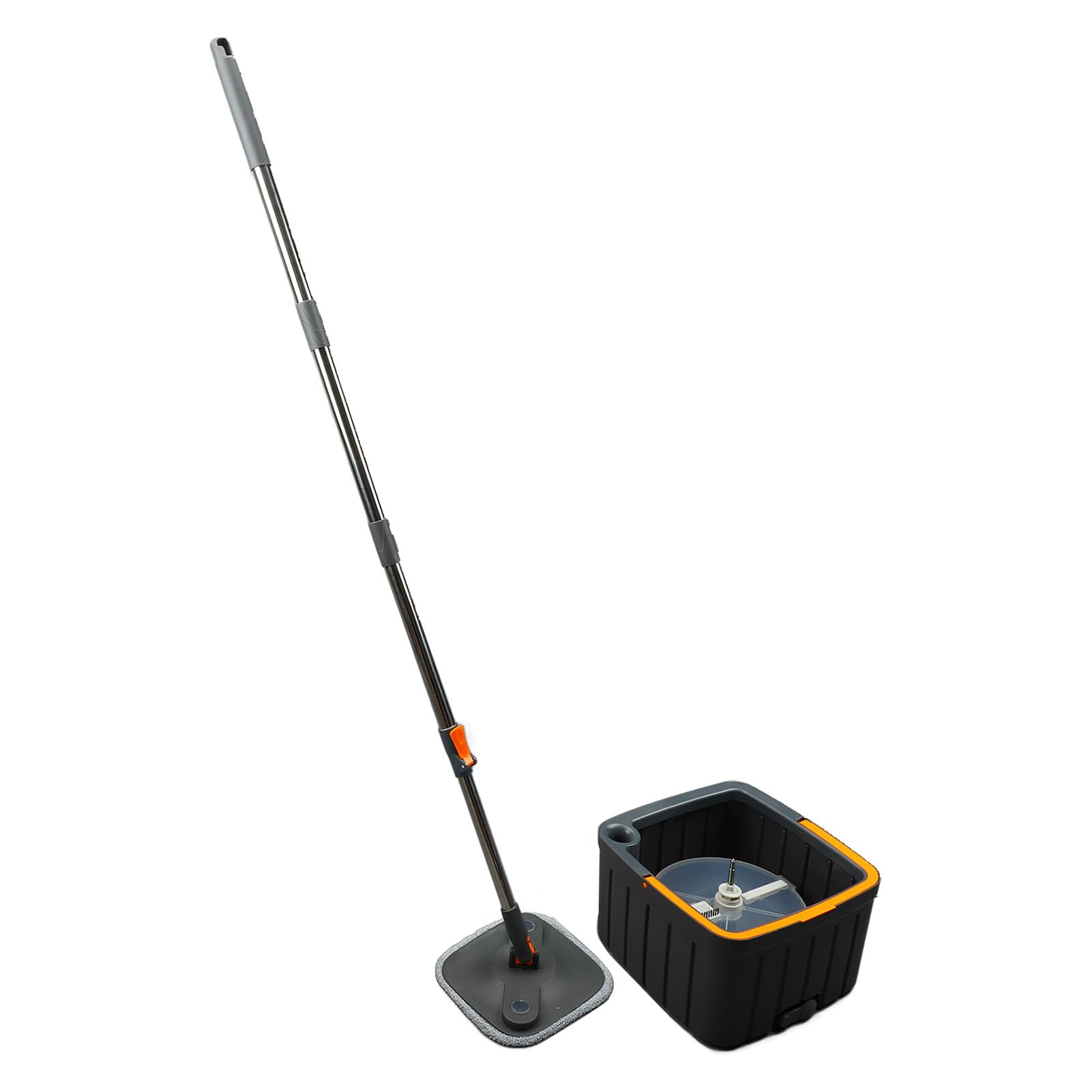 Cubo Fregona Giratorio 360 Grados con Escurridor Automático Separación Agua Limpia y Sucia Juego Cubo Fregona para Suelos de Madera Mármol Azulejos para Hogares, Cocinas, Baños, Oficinas