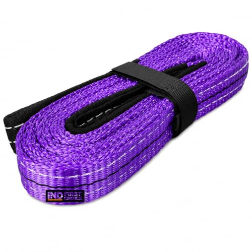 Image of IND 1 Ton Lifting Belt 1 Meter Polyester Webbing Sling | Heavy Duty Flat Eye to Eye Lifting Strap | 1000 kg Capacity for Crane, Hoist, Material Handling, Cargo & Rigging