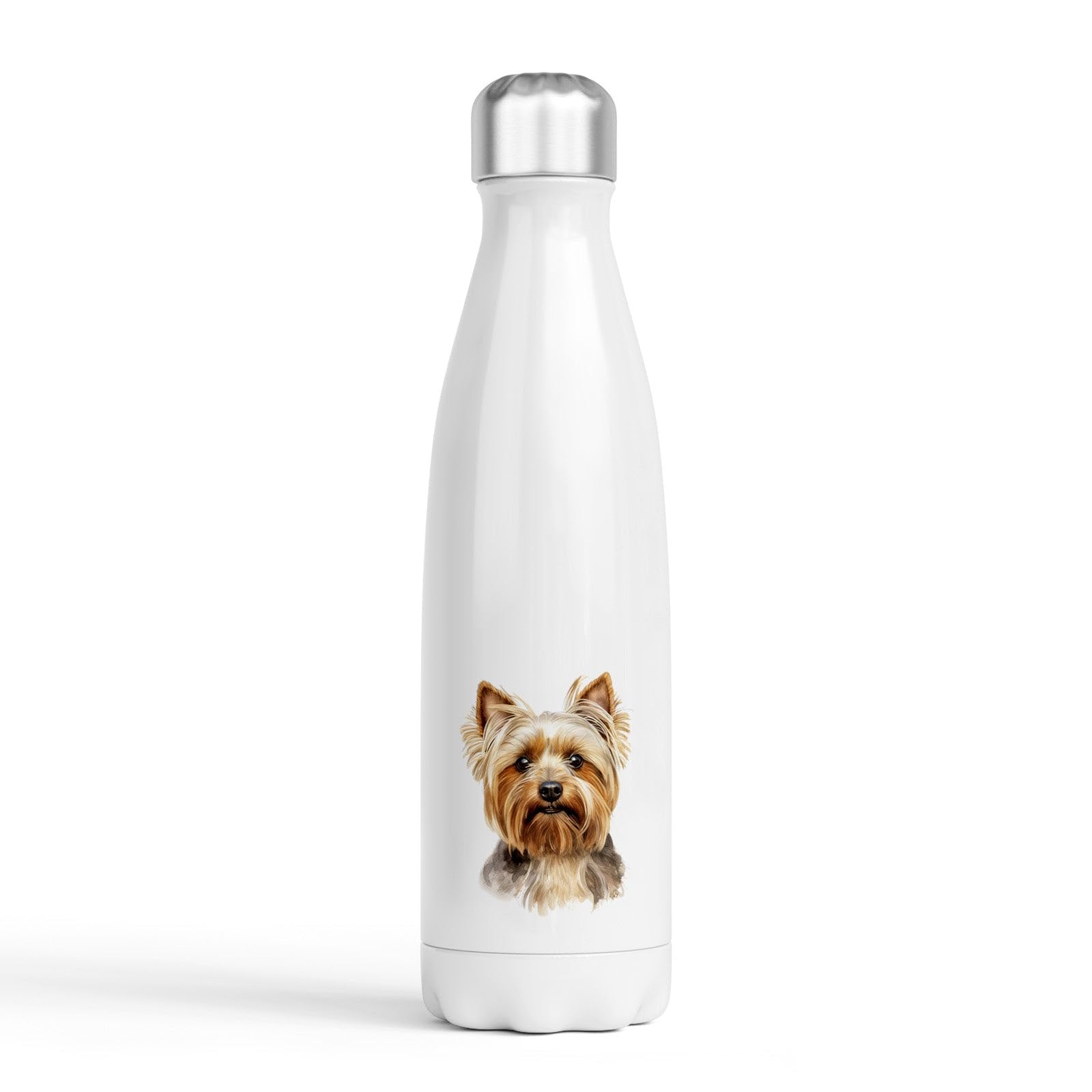Popular Dog Breeds - Water Bottle Double Wall Insulated Stainless Steel Sport Drinks 500ml Gift Ideal for School Work Office Oudoor (Yorkshire Terrier)