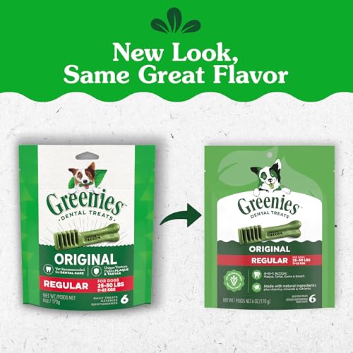 Image of Greenies Regular Dental Dog Treats, Original Chicken Flavor, 6 Count