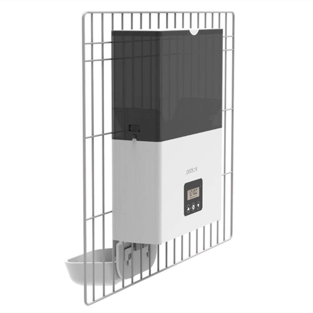 mangiatoia automatica per gabbia o cuccia, capacità 2,3 l, controllo delle porzioni e facile programmazione, grande schermo LCD