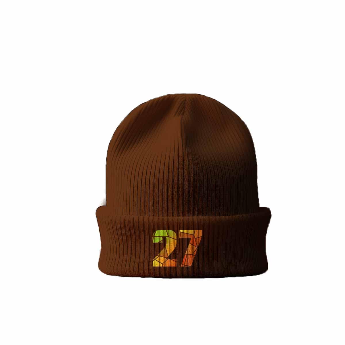 Bonnet 27 Number Cuffed Beanie chaud avec revers isolant