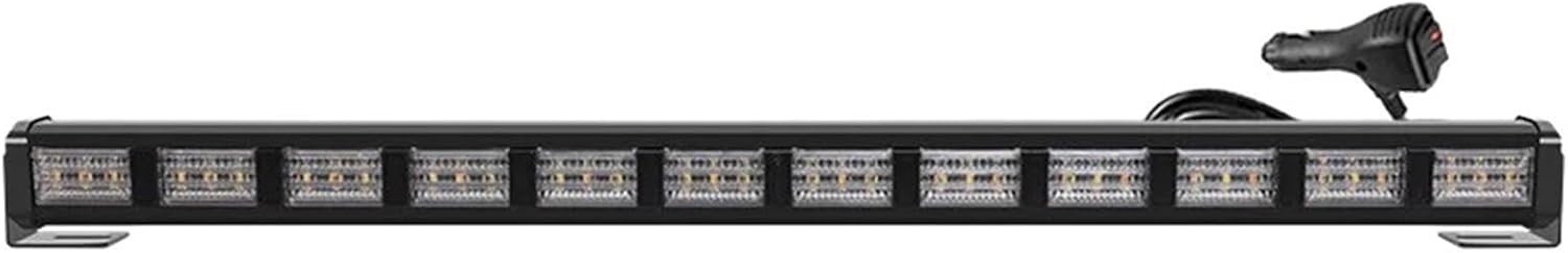 18/12 Car LED Stroboscope 12-24V Flashing Emergency Strobe Lights White Yellow Red Blue Warning Lamp for Truck Vans Tractor(12 COB 58CM 23Inch,White Amber)