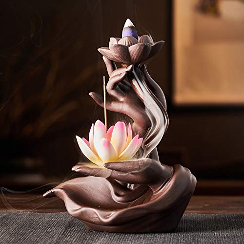 Ekhasa Ceramic Agarbatti Stand Backflow Smoke Fountain for Home Decor with Ash Catcher | Incense Stick Holder Agarbati Stand | Back Flow Cone Incense Holder Wave Smoke Dhoop Stand Fountain Waterfall (B0D499W1CK) Amazon Price History, Amazon Price Tracker