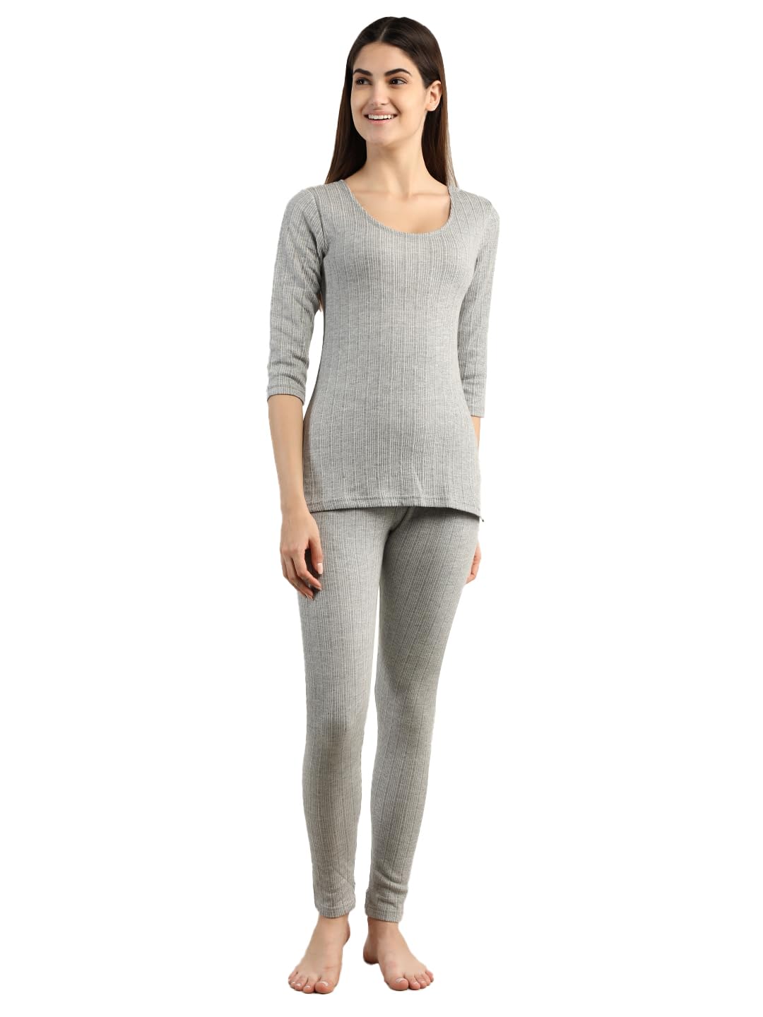 neva Esancia Women's 3/4 Sleeve Thermal Upper & Bottom Set-picture-11