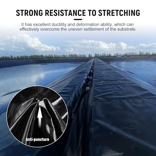HonGien Teichfolie 1.2x2.1m Teichfolien Schwarz HDPE Gartenteich Teichplane große Fischteichfolie Dichtungsfolie Teichmembran für Fischteiche Brunnen Wassergarten und Wasserfall Springbrunnen