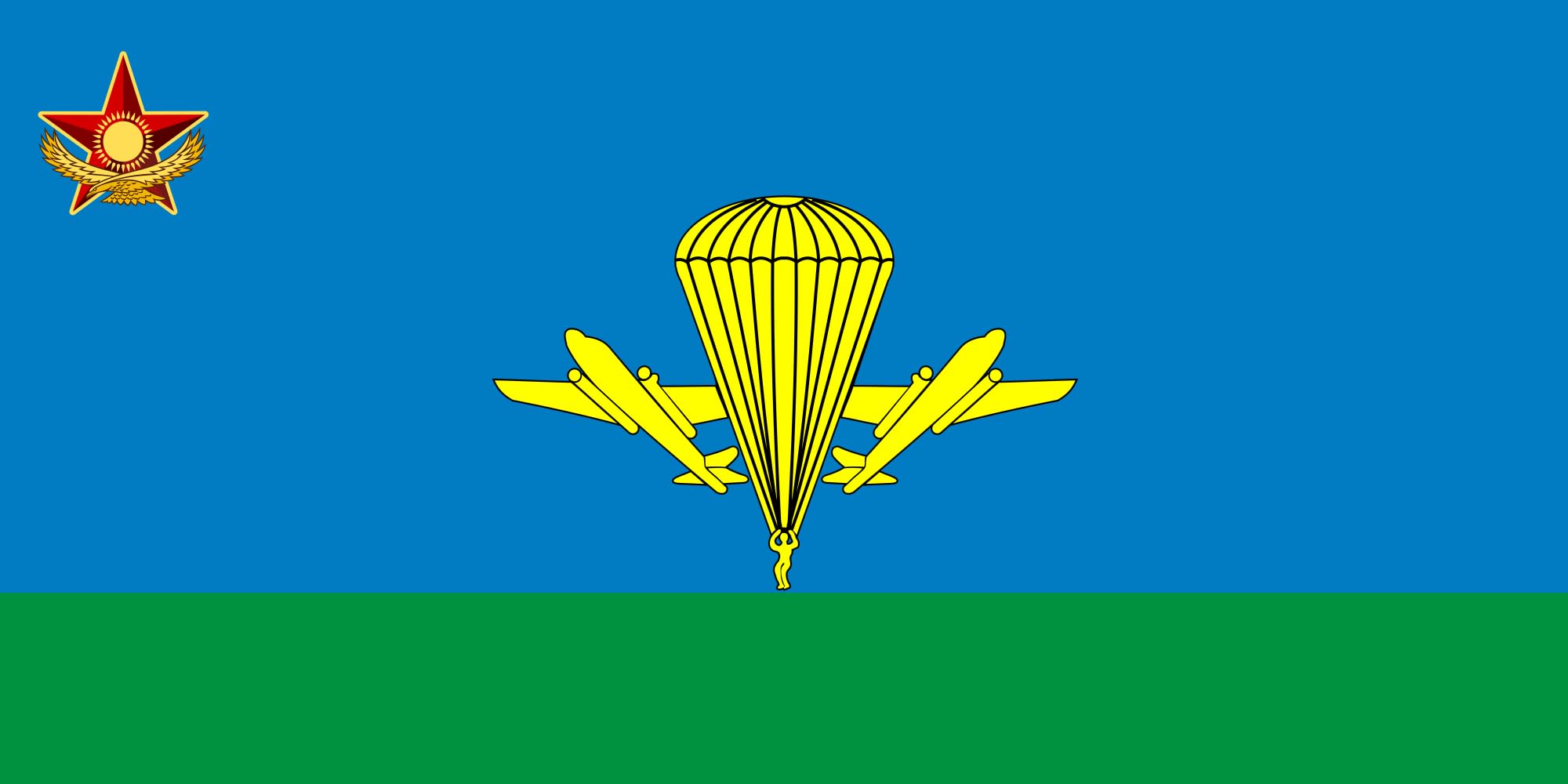 Drapeau Large Kazakhstan Airmobile forces grand format finitions renforcées