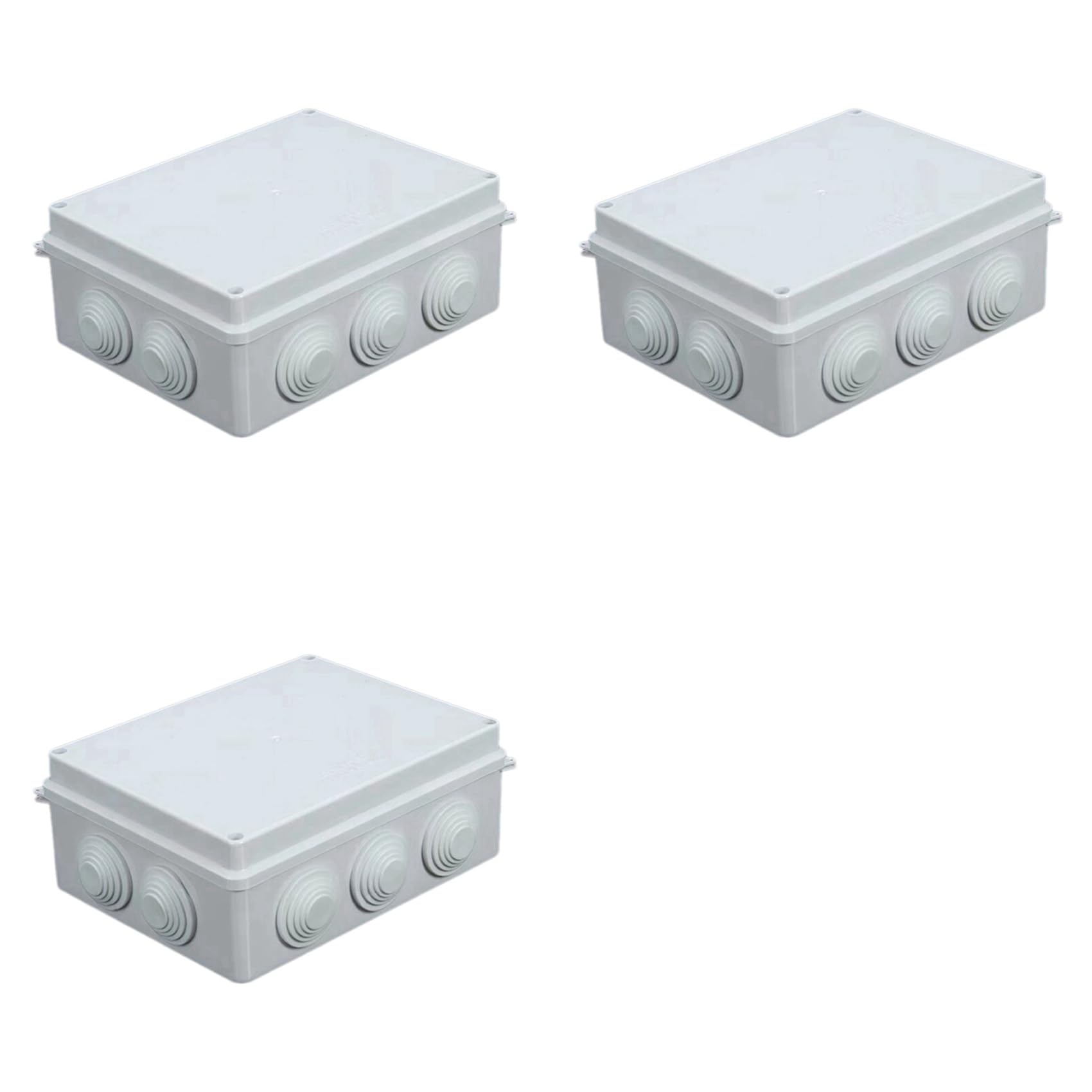 3X IP65 Waterproof Junction Box ABS Plastic Dustproof Universal Electrical Enclosure Outdoor & Indoor Project Box