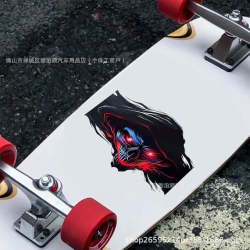 Image of 2Pcs Halloween 3D Skull Car Decals, Decorative Sticker for Truck Trailer SUV, Any Smooth Surface (E)