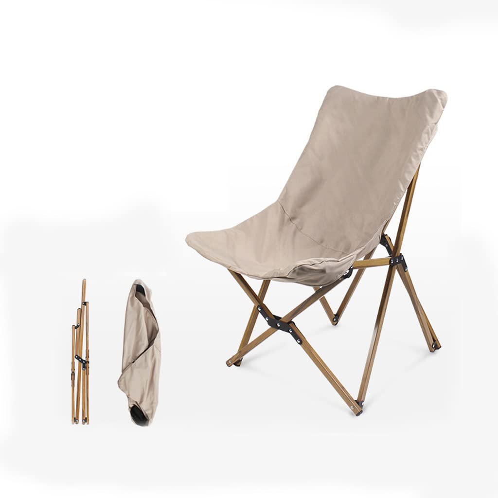 Campingstuhl, klappbarer Outdoor-Strand-Campingstuhl, Holz-Strandstuhl, Stuhl mit reißfestem Stoff, tragbarer Camping-Outdoor-Stuhl mit Aufbewahrungstasche Sport & Freizeit