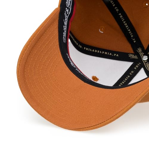 Casquette snapback Mitchell & Ness Classic Red Pinscript Orange et Noir style rétro - 3
