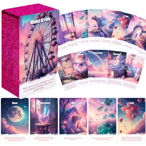 BQLXBABLT Pink Tarot Oracle Lenormand Cards for Beginner...