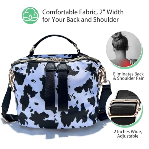 Image of Women's Crossbody Bag - Soft Cloth Shoulder Bag, Lightweight Waterproof Purse, Stylish Slash-Proof Casual Bag