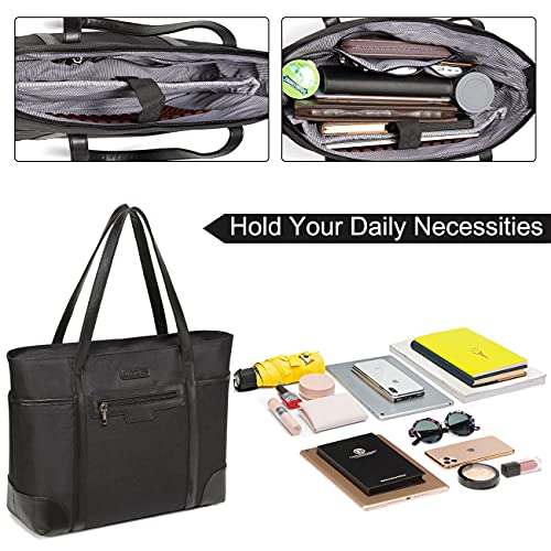 Laptop Bag for Women,ChaseChic Waterproof Classic Teacher's Tote Bag 15.6in Computer Work Bags for Women with Luggage Strap4