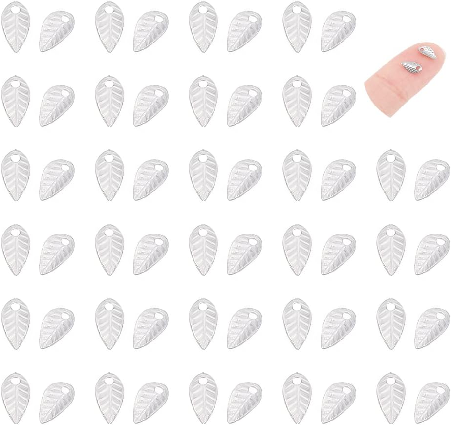 UNICRAFTALE 500pcs 7mm Leaf Pattern Charms 316 Stainless Steel Pendants Metal Leaf Charms 1mm Small Hole Pendants for DIY Necklaces Jewelry Making Accessory