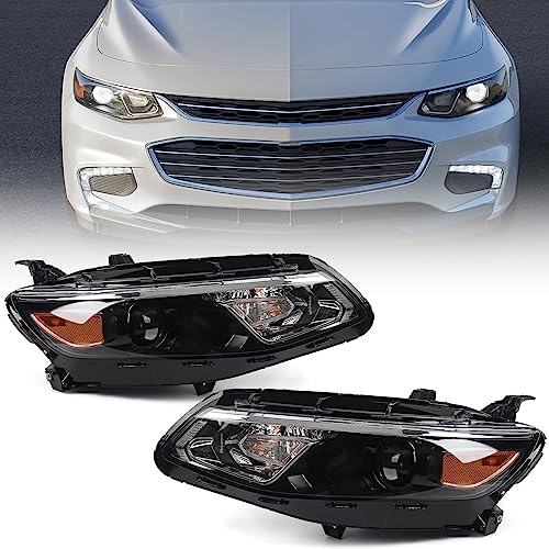 FIONE Headlights Compatible with Chevy Malibu 2016-2018 Halogen Headlamps Left Driver Right Passenger Side