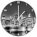 Produktbild Stil.Zeit Monocrome, New York City, Wanduhr Durchmesser 48cm mit weißen Spitzen Zeigern und Ziffernblatt, Dekoartikel, Designuhr, Aluverbund sehr schön für Wohnzimmer, Kinderzimmer, Arbeitszimmer